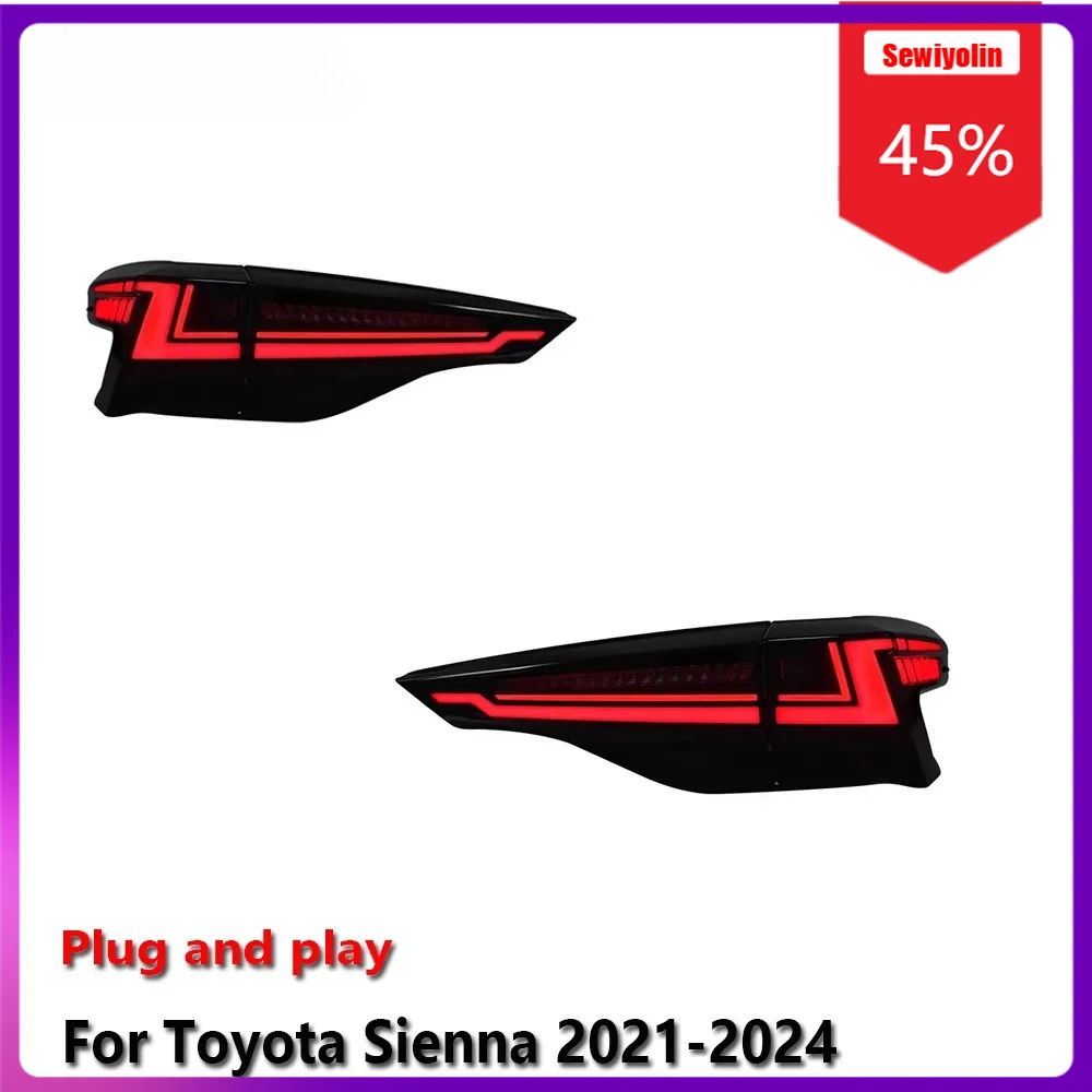 

Sewiyolin Car LED Lamp Tail Light Assemblies For Toyota Sienna 2021-2024 Auto Fog DRL Brake Turn Signal Lamp