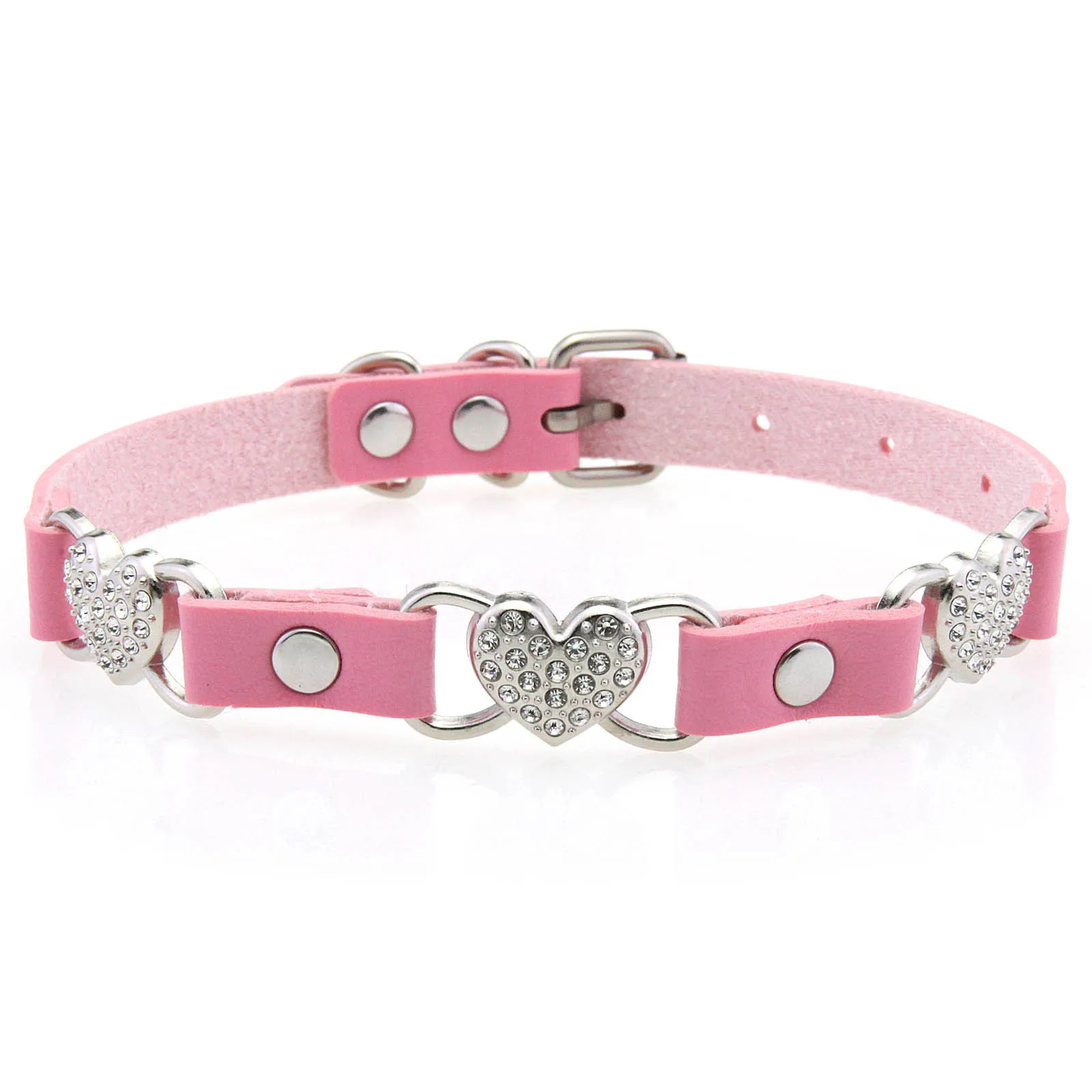Elegant and sophisticated style Punk  Personality Simplicity Personality  Heart shape Beads Leather  Stainless steel Necklace