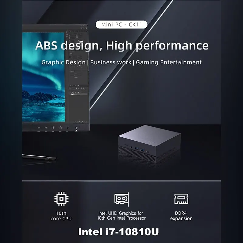 FIREBAT CK11 TK11 Мини-ПК Геймер Intel I7-10810U Windows 11 DDR4 SSD MiniPC WIFI6 BT5.2 Игровой настольный компьютер