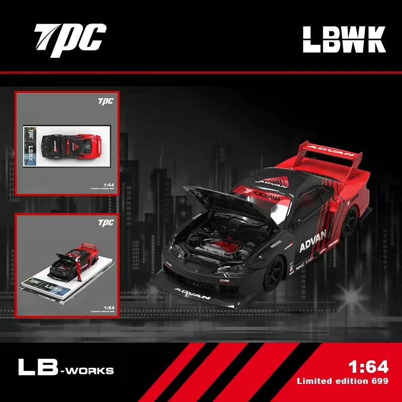 

TPC 1:64 LBWK S15 Open cover version Advan Diecast Model Car