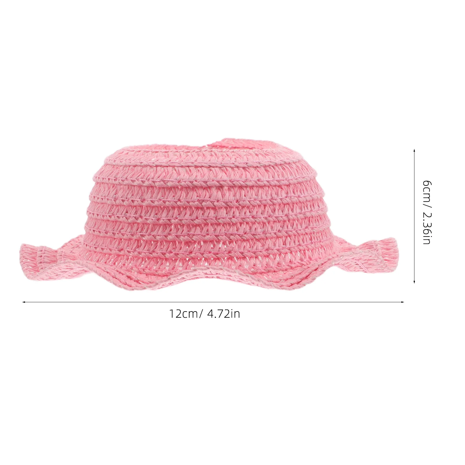 3Pcs Mini Straw Hats for Crafts Handmade Woven Sun Hat DIY Costume Accessories Lightweight Boater Hat for 17Cm Figures