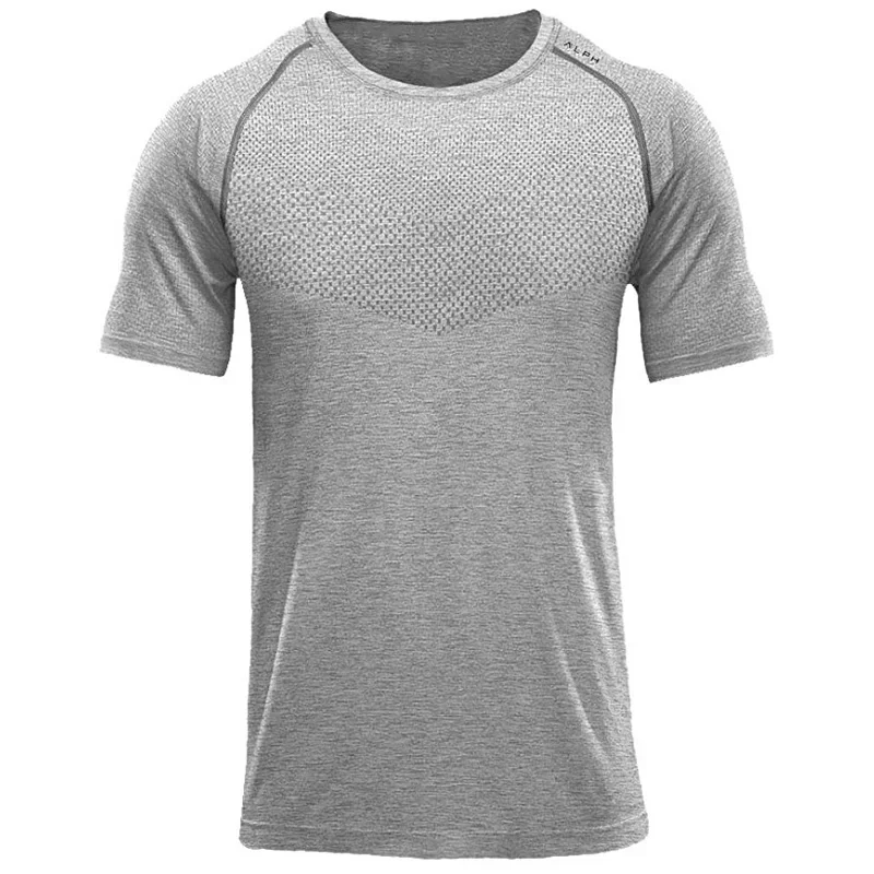 Men\'s Summer Gym Sports Running Short Sleeve T-shirt Fitness Tee Male Bodybuilding Muscle Casual Tops Quick Dry Workout Clothing