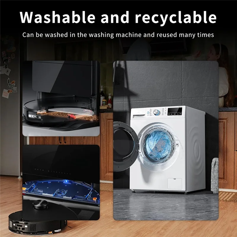 Моющиеся подушечки для швабры SANQ для робота-пылесоса Roborock Saros 10R, подушечки для швабры из микрофибры, сменные подушечки для швабры