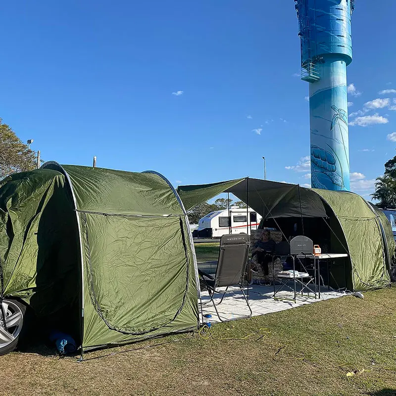 Tenda per auto impermeabile per la famiglia, facile installazione per 3-4 persone, capacità di dormire, grande capacità, viaggi all\'aperto, adatta