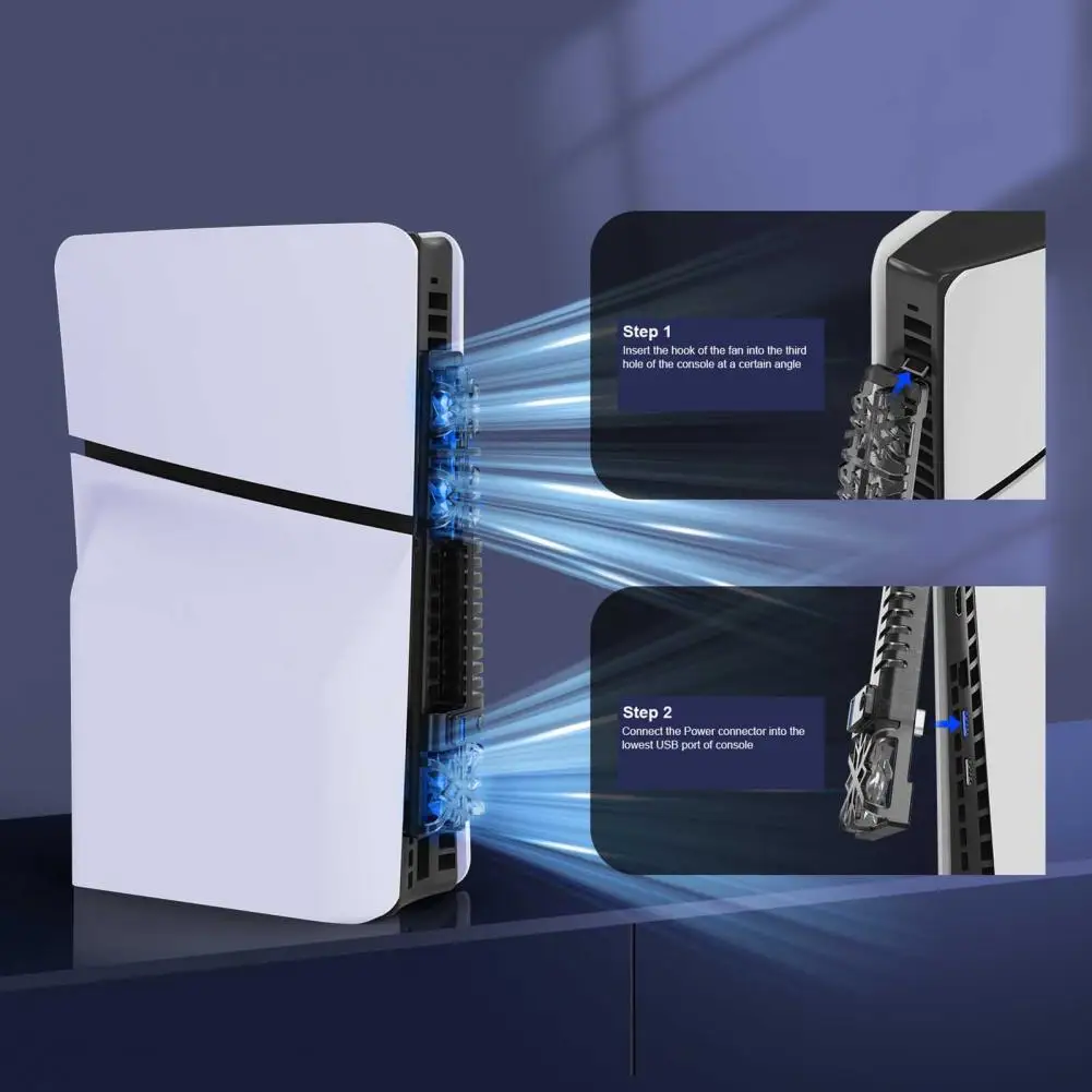Вентилятор с подсветкой, турбонагнетатели для Ps5, тонкий вентилятор для Ps5, тонкая консоль, мощная вентиляция Rgb, светильник, тихие вентиляторы для Ps5