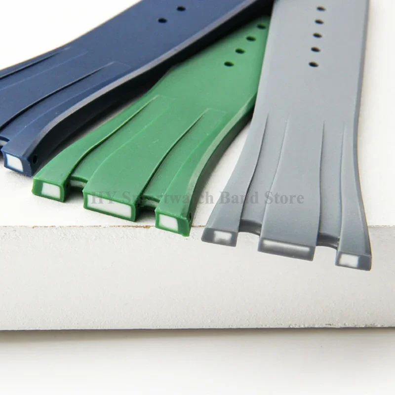 26 مللي متر حزام ساعة سيليكون ل رويال اوك 15703/15500/26331 مطاط مقاوم للمياه المعصم الفرقة الرياضة سوار الغوص حزام (استيك) ساعة ل GA