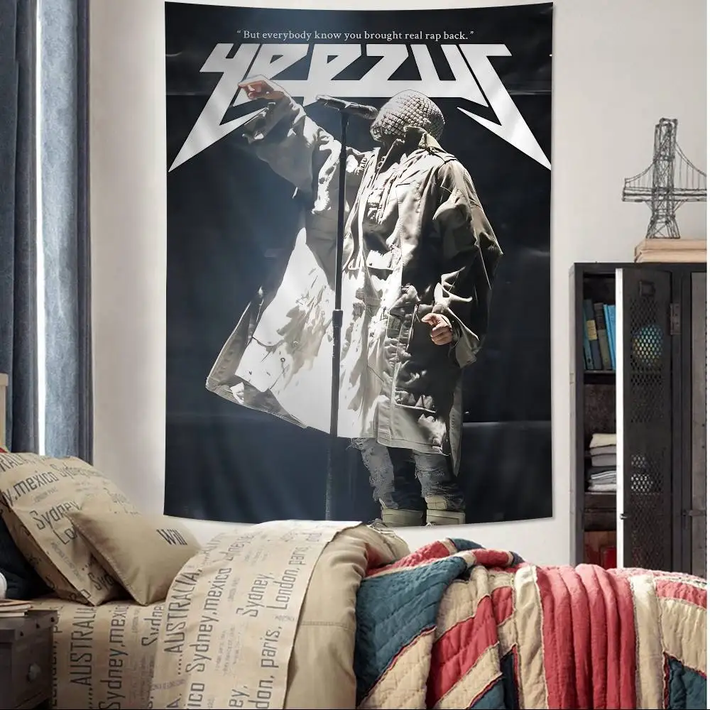 Classic Rapper K-Kanye W-West Y-Ye Colorful Tapestry Wall Hanging Bohemian Wall Tapestries Mandala Wall Hanging Sheets
