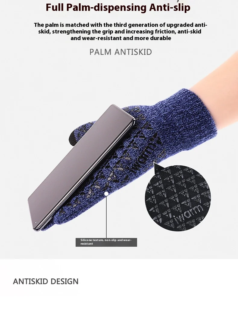 Men's And Women's Warm Touch Screen Knitted Gloves For Autumn And Winter Couple's Cold Resistant Gloves_voghion.com