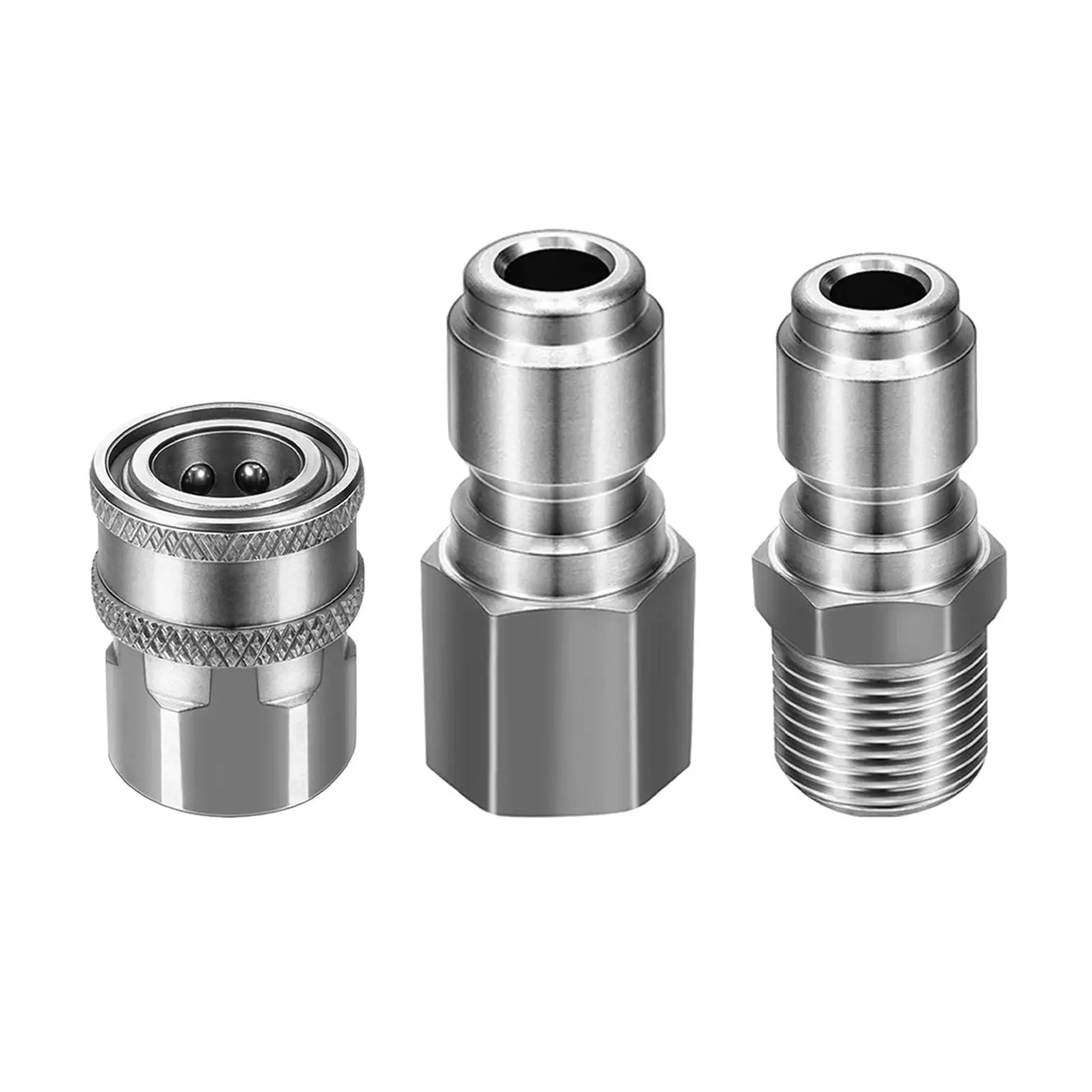 Stainless Steel 3 8 Quick Connect Pressure Washer Coupler NPT Plug Adapter for Sewer Jetter Spray Nozzle Car Washing Accessories