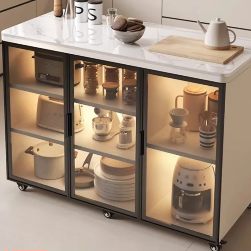 

Movable Smooth Kitchen Island Convenience Design Popular Kitchen Island Creative Sleek Home Furniture Mutfak Adasi XY40DT