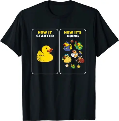 NEW How It Started Yellow Bath Rubber Duckling Rubber Duck T-Shirt - MADE IN USA