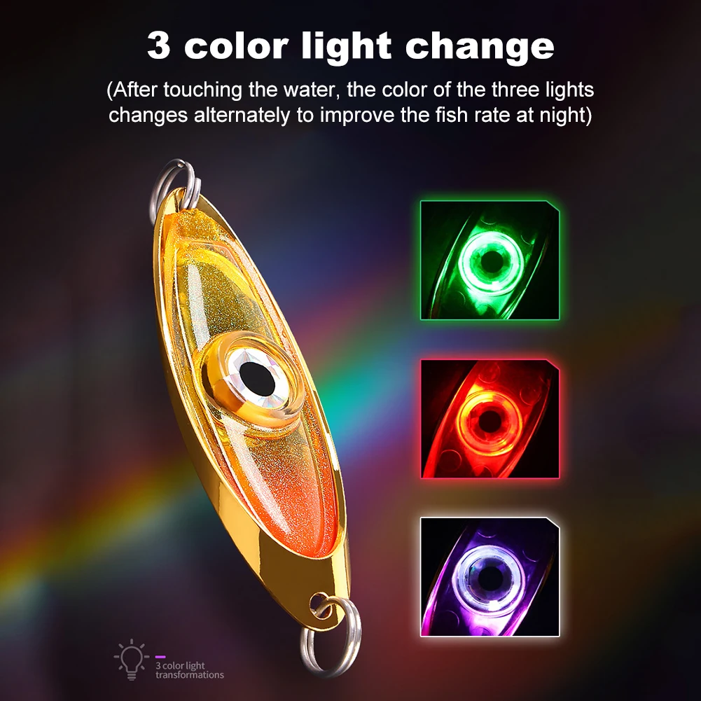 LED Fishing Lure Light Rotatable Fishing Lure Trap Light Waterproof Underwater Eye Shape Fishing Lure Light for Attracting Fish