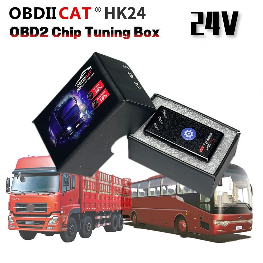 

50PCS OBDIICAT HK24 obd2 Chip Tuning tool For Petrol & Diesel 24V Truck 2in1 More Power / More Torque Better Than Nitro ECO OBD2