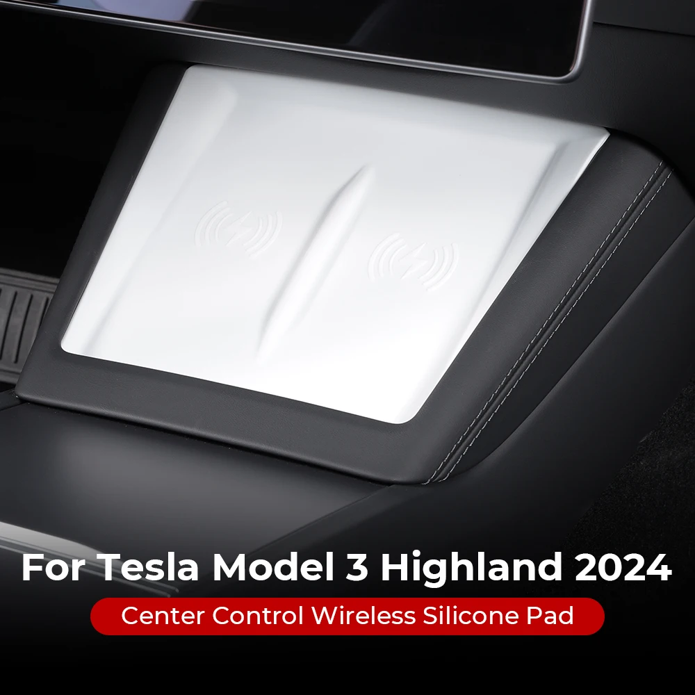 Dla TESLA Model 3 Highland 2023 2024 Silikonowa podkładka ładująca Antypoślizgowy podłokietnik Dolna mata Odporna na kurz osłona ładowarki