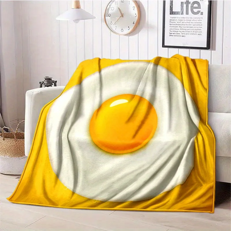 Versatile All-Season Flannel Throw Blanket - Abstract Egg Design, Soft & Cozy for Couch, Bed, Office Naps, and Travel