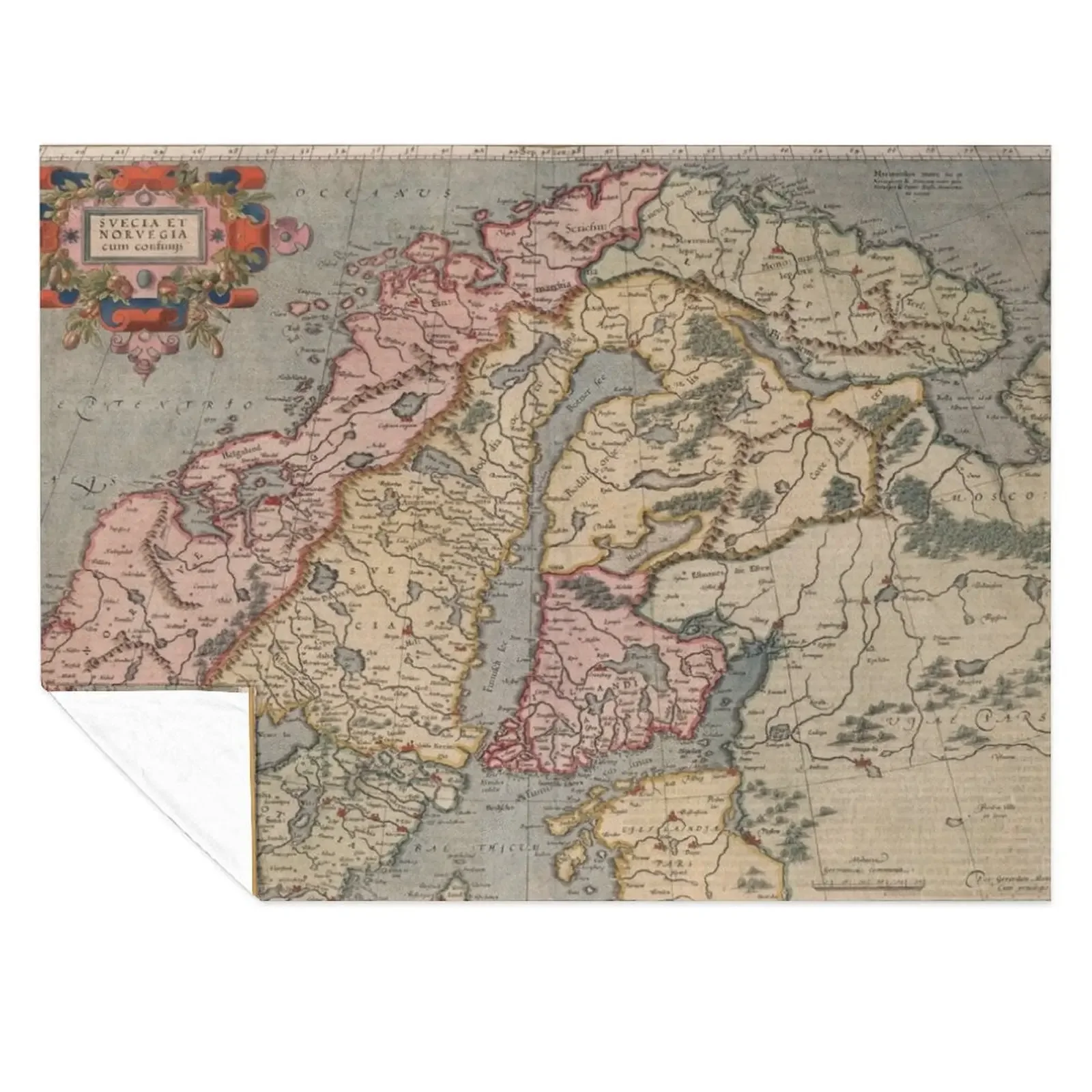 

Old Scandinavia Map (1623) Vintage Norway and Sweden Atlas Throw Blanket Nap Cute anime Hairy Blankets