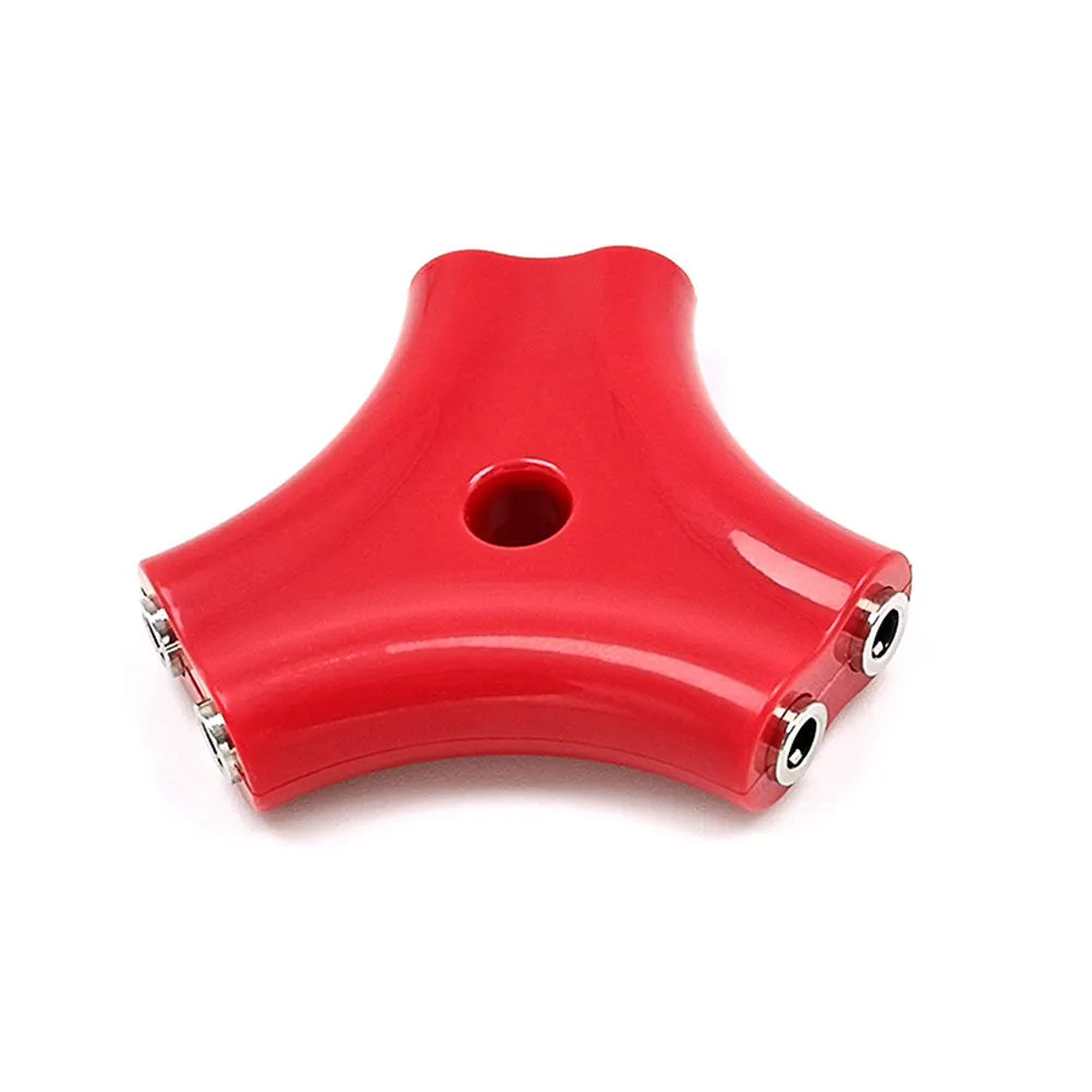 1 to 5 3.5mm Earphone Splitter Adapter Audio Signal Cable Red Headphone Splitter for Sharing Music Classroom Car Dj Style Sound