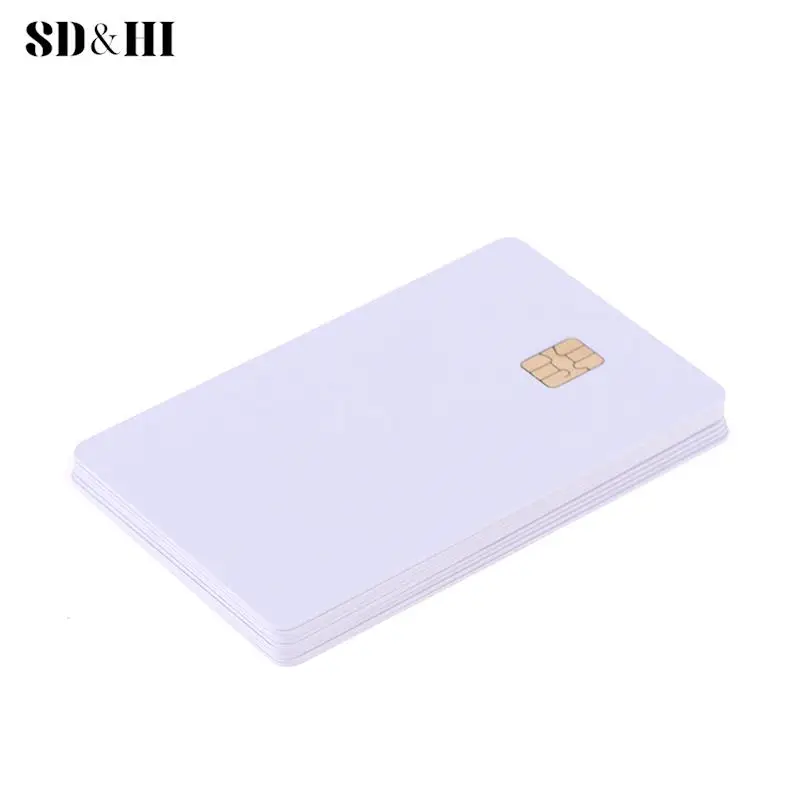 10Pcs SLE 4442 Chip With Hico Magnetic Stripe Contact IC Card 2 in 1 Blank Card