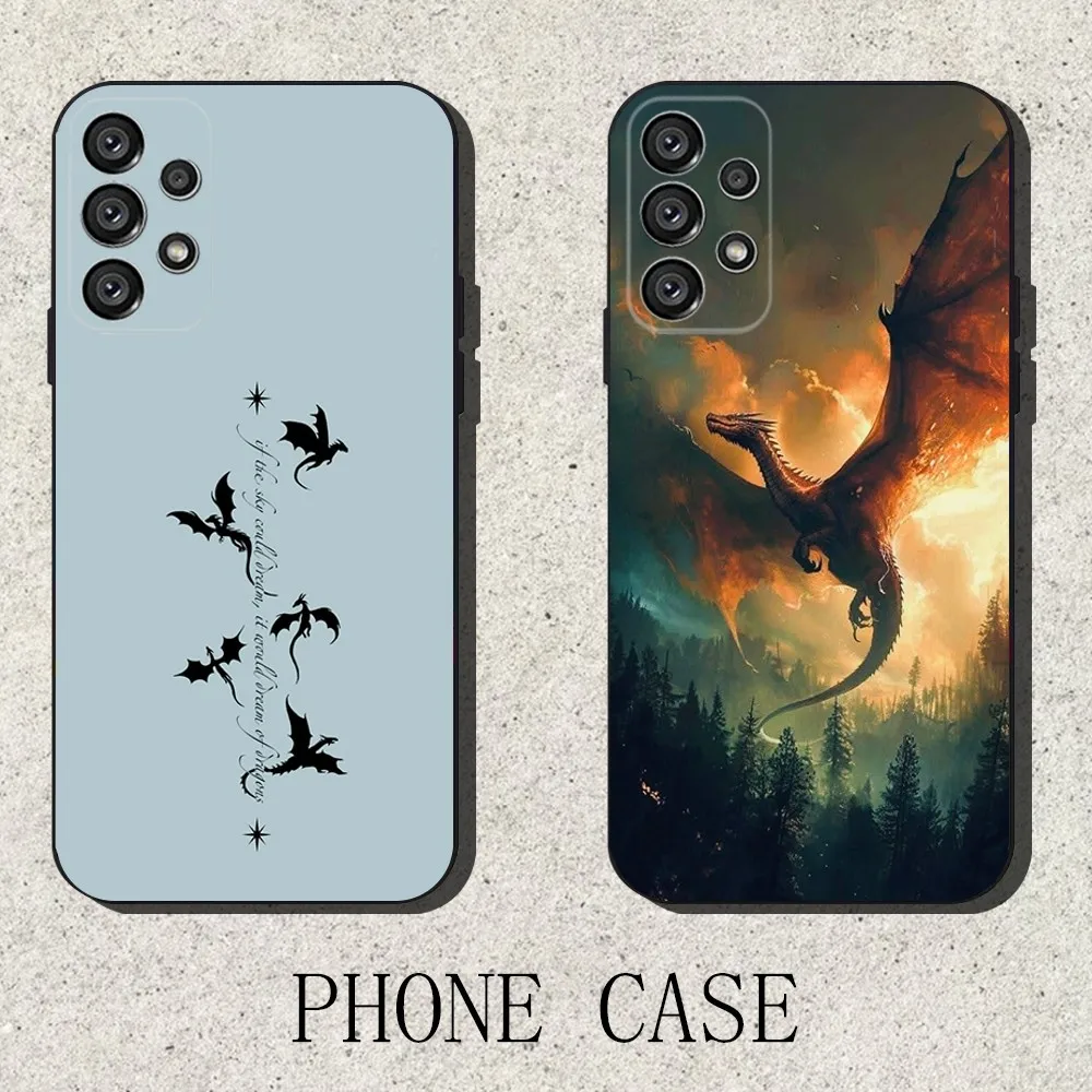 

Fourth Wing Dragon Phone Case For Samsung S25,S24,S21,S22,S23,S30,Ultra,S20,Plus,Fe,Lite,Note,10,9,5G Black Cover