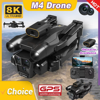 M4 Drone 8K Professinal With 5G WIFI Wide Angle Triple HD Camera Brushless Motor GPS Obstacle Avoidance  Quadcopter For Beginner