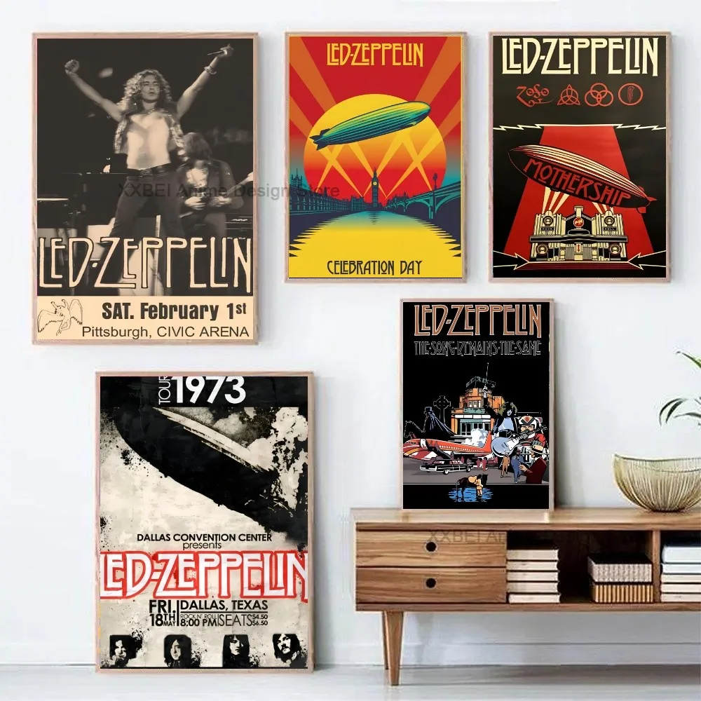 Led Band Zeppelin Poster Paper Print Home Living Room Bedroom Entrance Bar Restaurant Cafe Art Painting Decoration