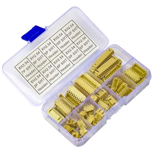 JST Connector Kit, XH2.5 SMT Header Jst 2.54mm Pitch IC Socket Plugs Adapter, JST-XH Header Right Angle Header (XH2.5-SMT-R/A)