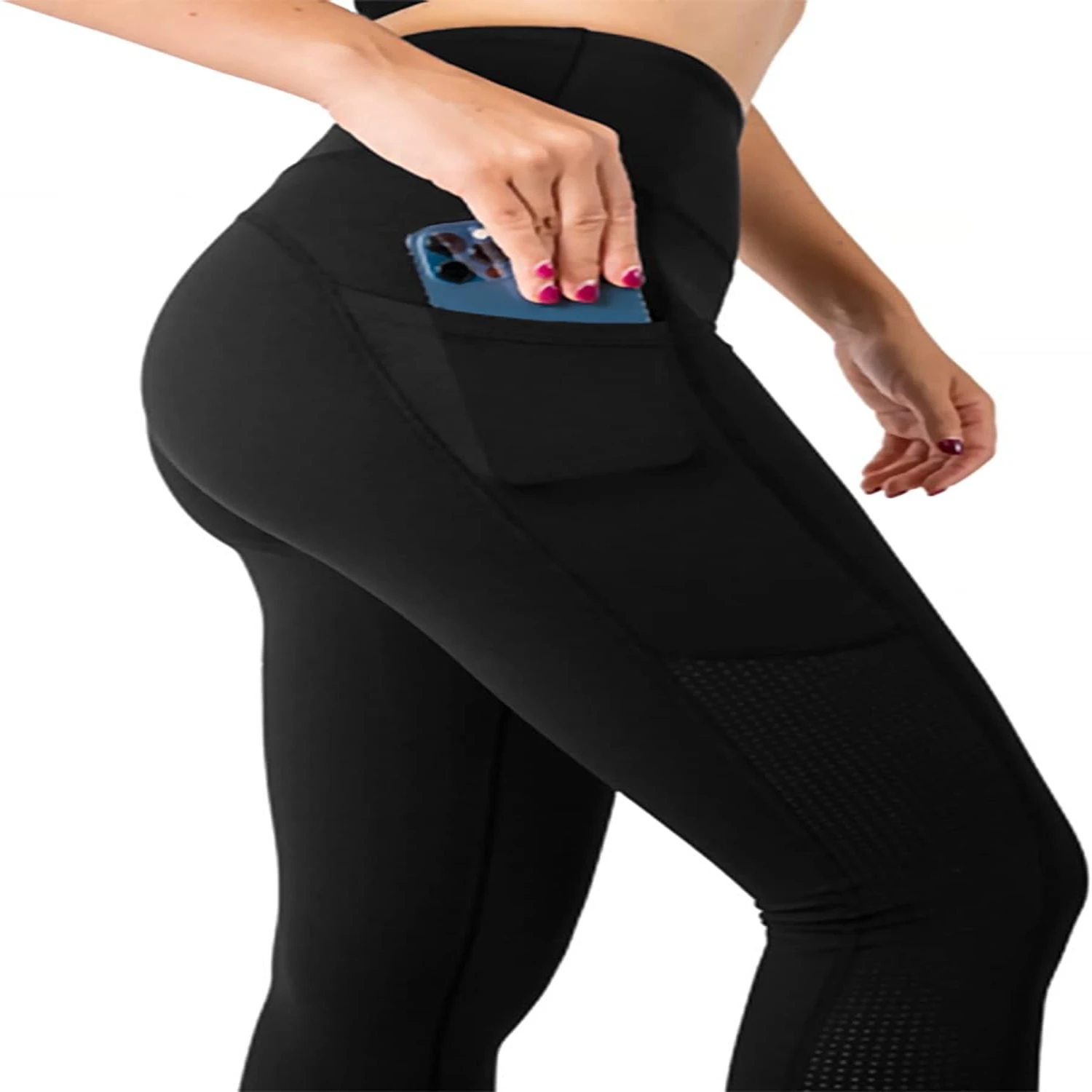 Pack of 01 Seemly High Waisted Leggings with Pockets for Tummy Control and Breathable Yoga Pants