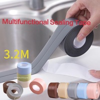 1 Roll PVC Waterproof Self-adhesive Sealing Tape Oil-Proof Kitchen Sink Edge Caulk Tapes Bathroom Toilet Corner Wall Stickers