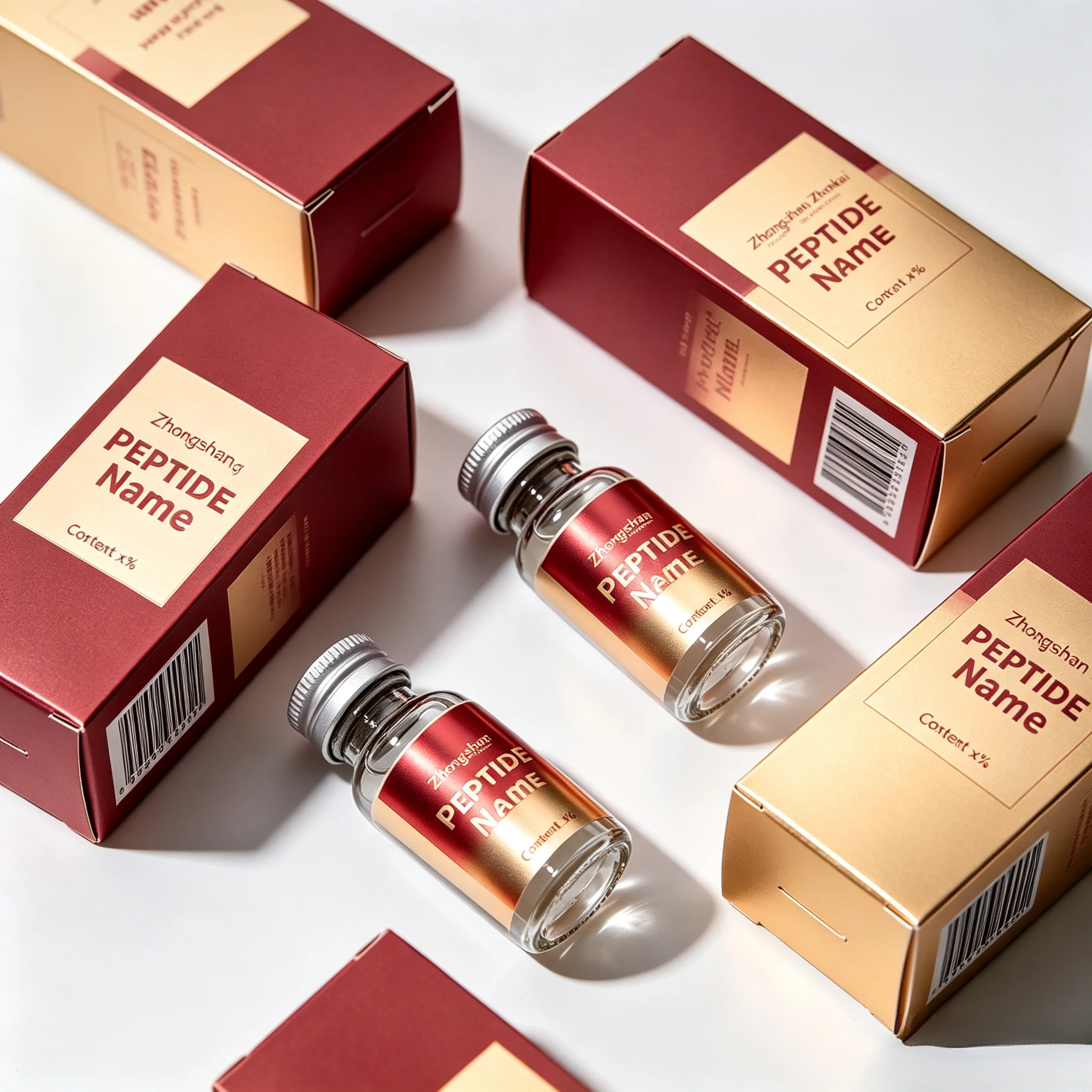 Custom Waterproof Vinyl Label Stickers Silver Hot Stamping Peptide Vial Boxes Compatible With 3ml 10ml Body Sculpting Bottles