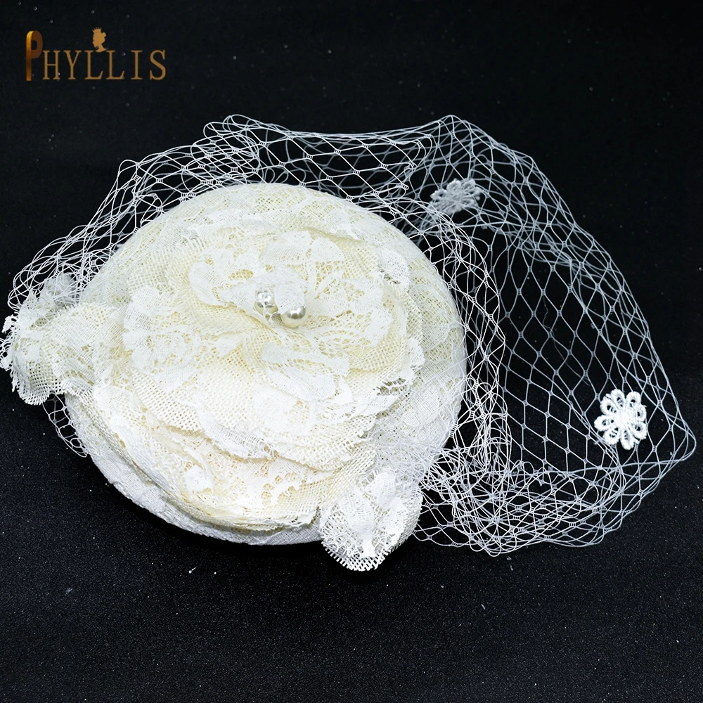 JM04 – chapeau de luxe en dentelle et Tulle pour cage à oiseaux, couvre-chef, Mini-chapeau de mariée, élégant, blush, voile court, 2022