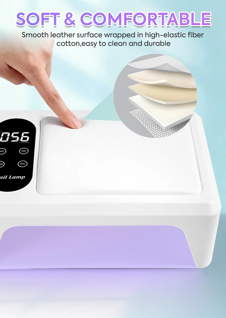 Professionelle 96 LED Nagellampe Schnell UV Gel Nagellack Trockner mit 4 Timer Sensor Lampe für Maniküre Salon Werkzeuge – Detail 7