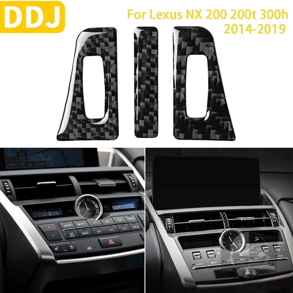 

For Lexus NX 200 200t 300h 2014-2019 Accessories Car Carbon Fiber Interior Central Air Outlet Trim Stickers Decoration