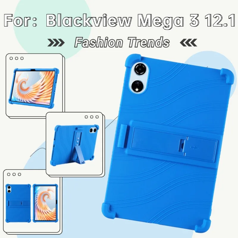 

Чехол для Blackview MEGA 3 12,1 дюйма 2025 противоударный чехол для планшета Mega3 12,1 дюйма, безопасный для детей, силиконовая подставка, защитный чехол