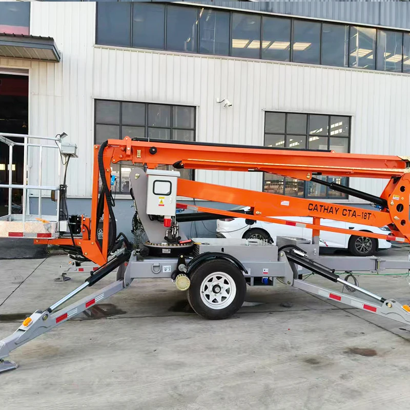El más vendido CATHAYLIFT Spider Manlifter telescópico remolcable autopropulsado articulación Boom Lift accionamiento hidráulico trabajo aéreo