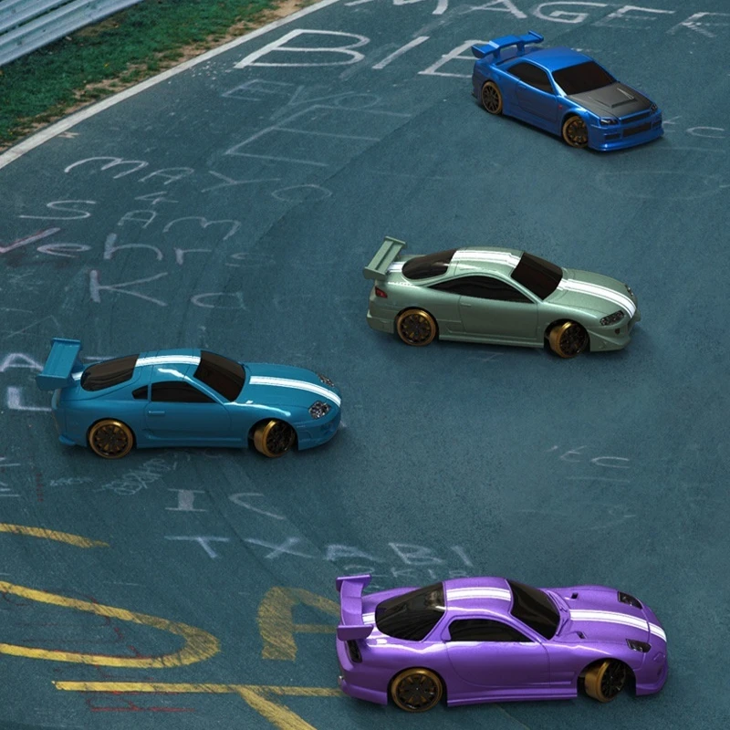 Turbo Racing 1:76 Miniatura em escala completa com controle remoto modelo de simulação de carro à deriva brinquedo carro RC para crianças e aficionados