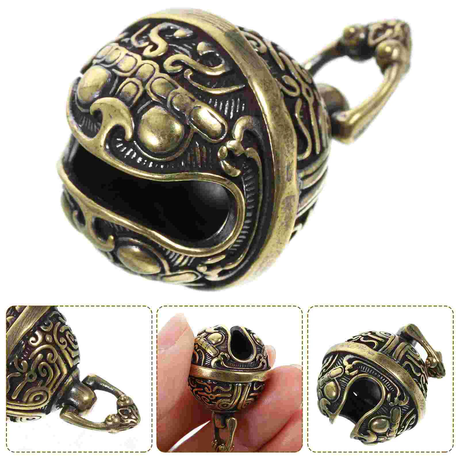 

Mini Feng Shui Bell Wreath Pendant Keyring Rings for Car Keys Hanging Brass Charms Keychain Accessory