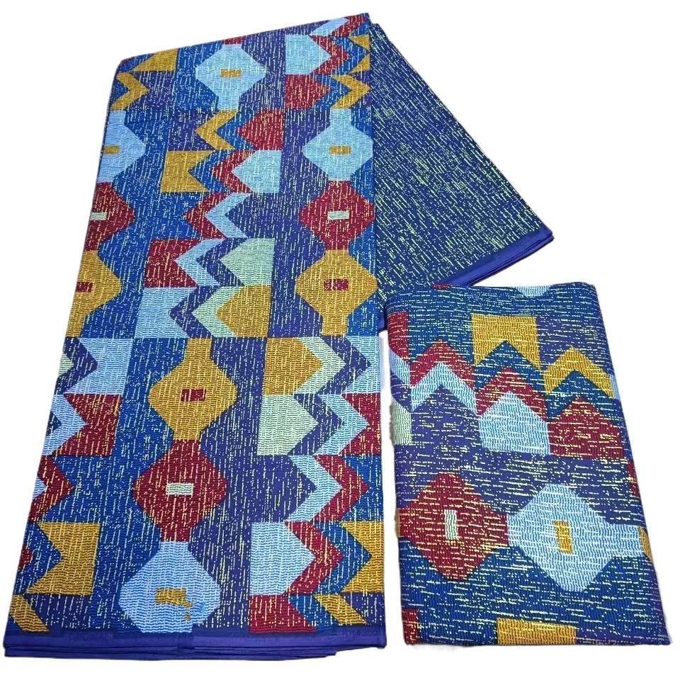 2024 recién llegado Kente Golden 4 + 2 tela de cera africana 100% algodón Nigeria tela de cera Ankara Batik holandés tela de costura de alta calidad