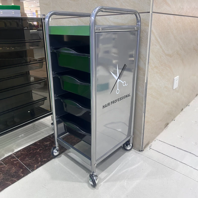 Salon Barber Station Hotel Cart Stainless Steel Furniture Hairdressing Carts Service Welding Trolley Iron Limuebles Belleza Spa