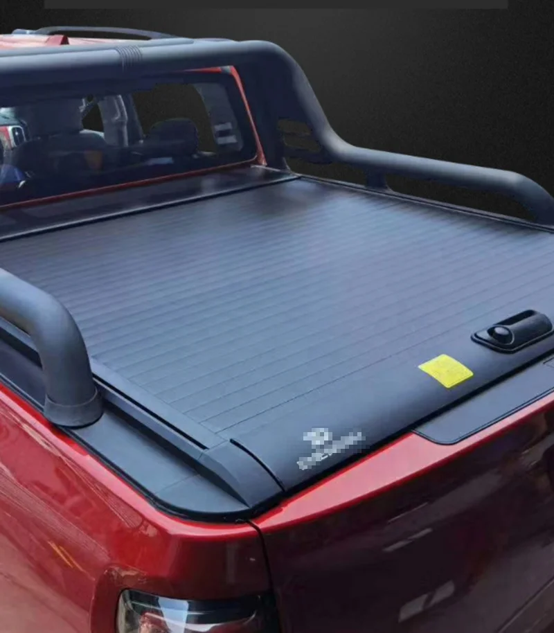 

HFTM wholesale retractable cover rim truck stainless steel hard roll tonneau cover for GWM POER Greatwall pao pickup accessories