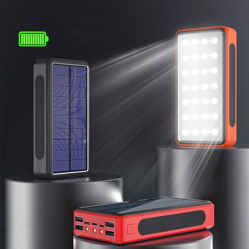 Imagem -04 - Banco de Energia Solar Portátil com Lanterna Led 50000mah Carregador de Bateria Externo para Huawei Iphone 13 Samsung Xiaomi 11 Powerbank