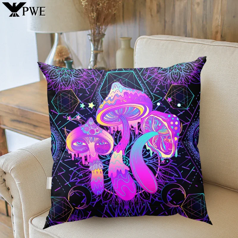 Psychedelic Mushroom Cushion Cover Modern Decorative Pillowcase for Sofa Living Room Soft Cushions Pillow Covers Home Decor