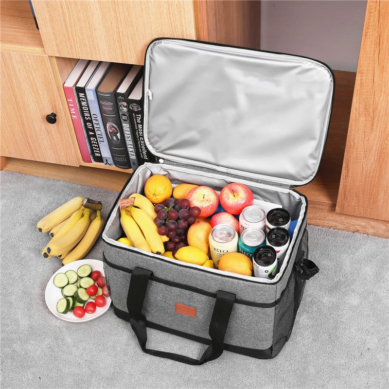 33L Large Capacity Portable Insulation Bag Waterproof Picnic Bag Car Mounted Insulated Lunch Bag Leak Proof Fresh Keeping Icebag