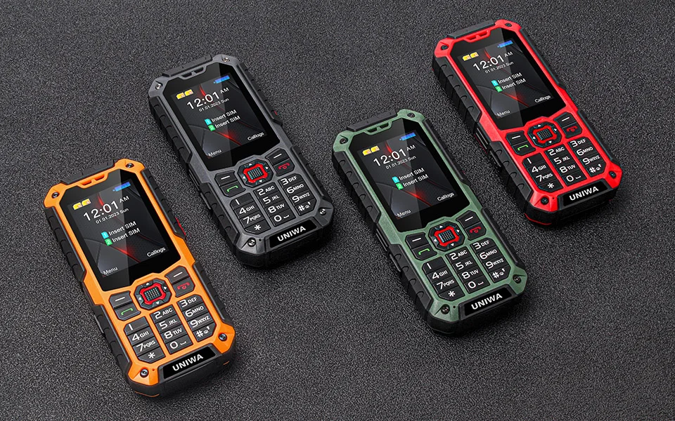 UNIWA S9 4G Feature Phone 2.4 Inch IP68 Waterproof SOS button 3W Big Loudspeaker LED Light 3000mAh Rugged Cell Phones Low Price