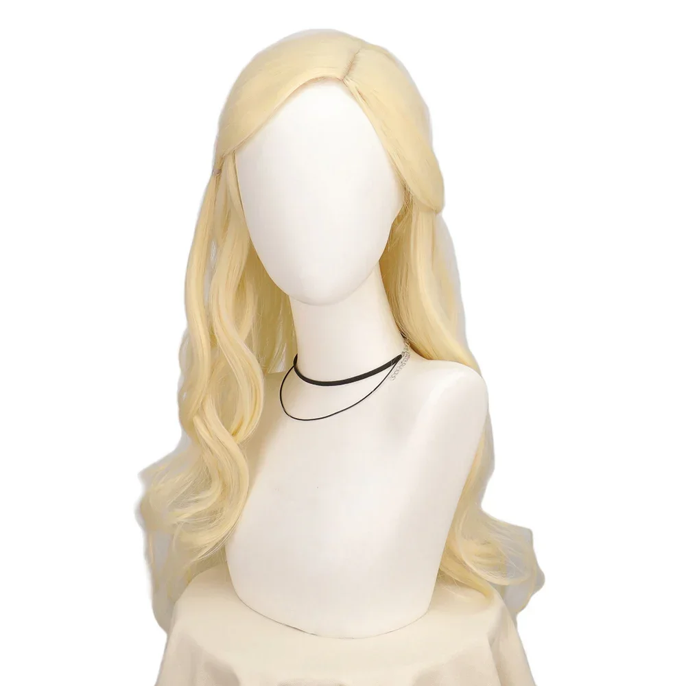 Glinda Cosplay perruque pour femmes filles méchante longue ondulée Blonde résistant à la chaleur cheveux synthétiques Blonde perruques Cos Glinda fête Halloween