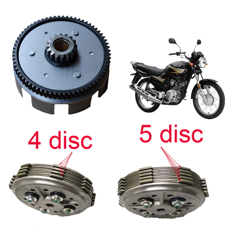 Kompletny zespół sprzęgła motocyklowego do Yamaha Jianshe YBR125/K/ED/HU XTZ125 JYM125 JS125, oryginalny zamiennik sprzęgła skrzyni biegów.