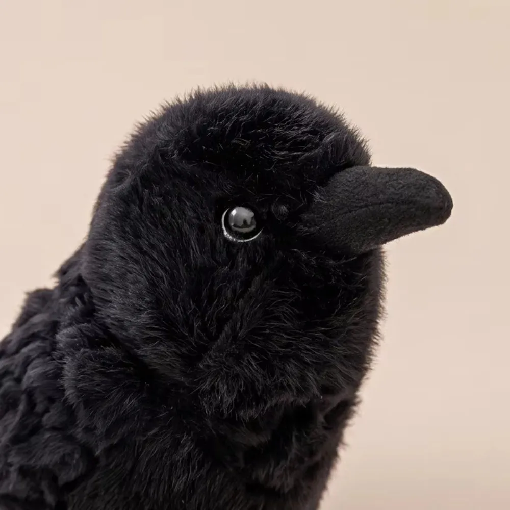 15cm Realistic Crow Plush Toy Black Color Soft Fabric Stuffed Crow Animal Creative Design Kawaii Style Gothic Crow Stuffed Toy