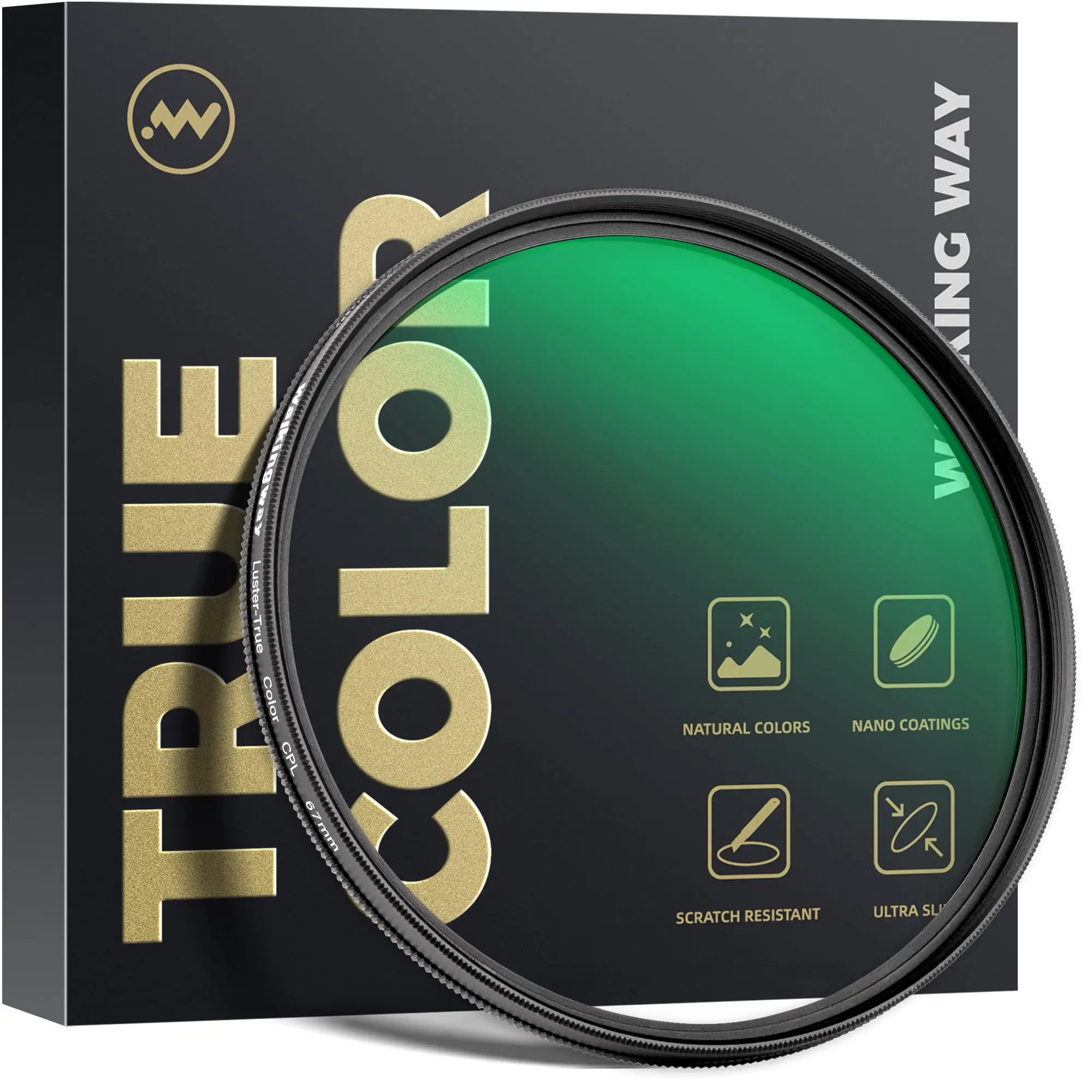 Walking Way True Color CPL Camera Lens Circular Polarizing Filter with 28 Multi-Layer Nano Coatings Water/Scratch/Oil Resistant