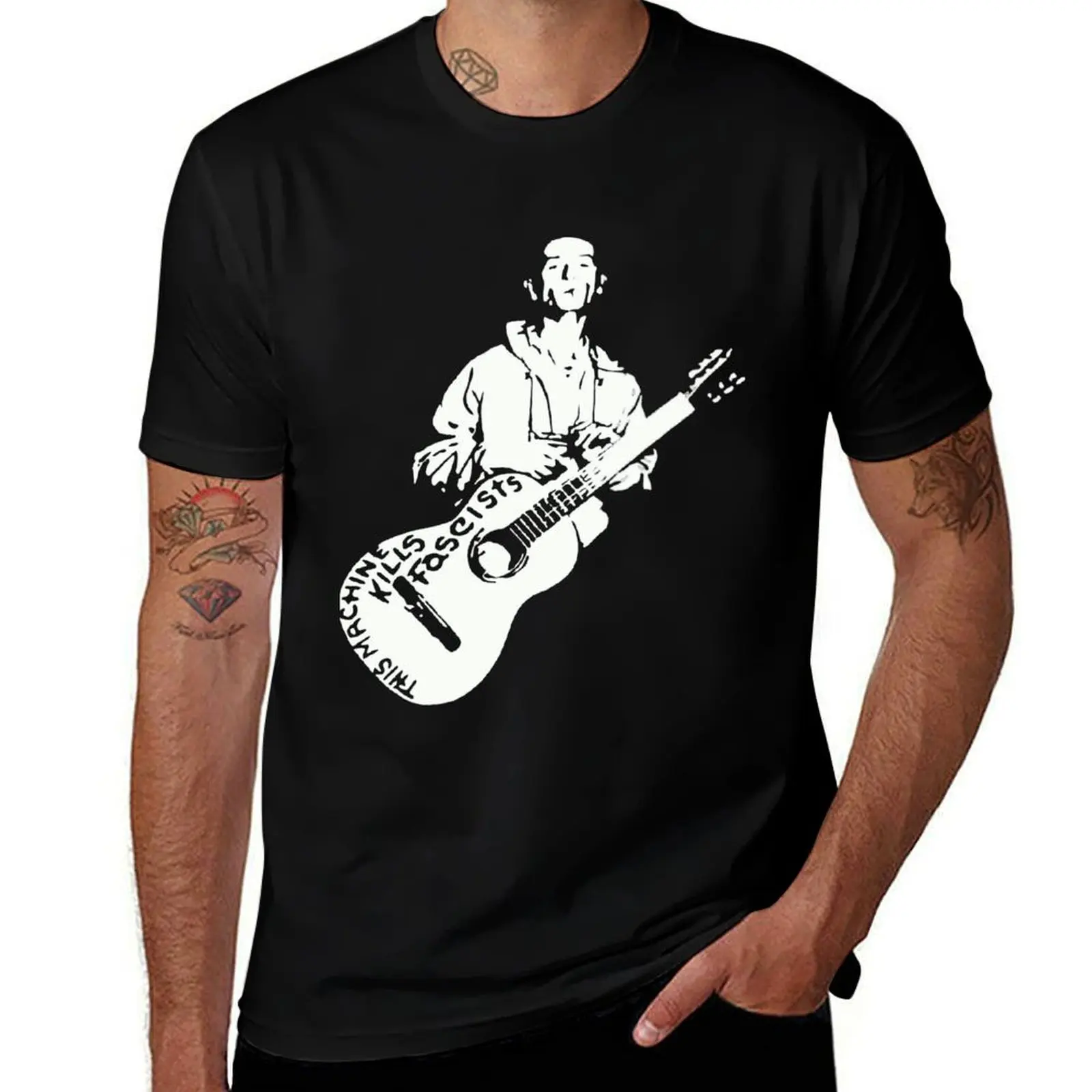 Woody Guthrie This Machine Killshellip Classic Guys T-Shirt Festival Casual Short Sleeve T-Shirt