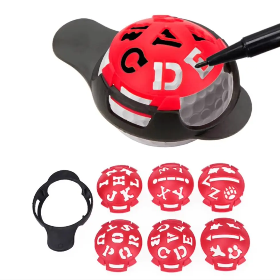 6-in-1 Golf Ball Line Liner Marker Template Golf Ball Alignment Marking Scriber Golf Training Aids Accessories