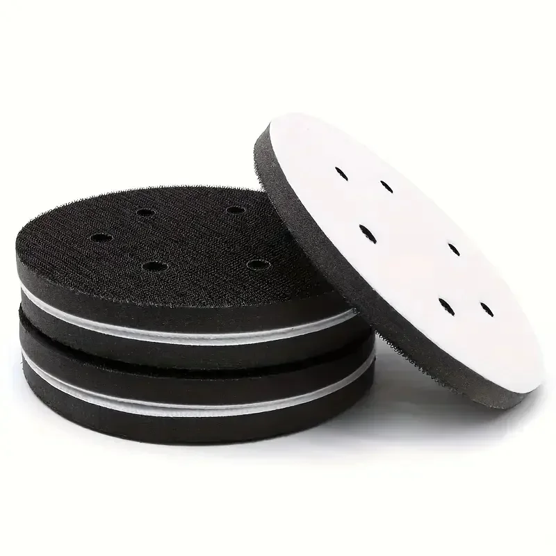 For Sanding Disc 150mm Sander Pads 5pcs Interface Pad 6 Inch 6 Holes Hook and Loop Soft Sponge Cushion Buffer Pads